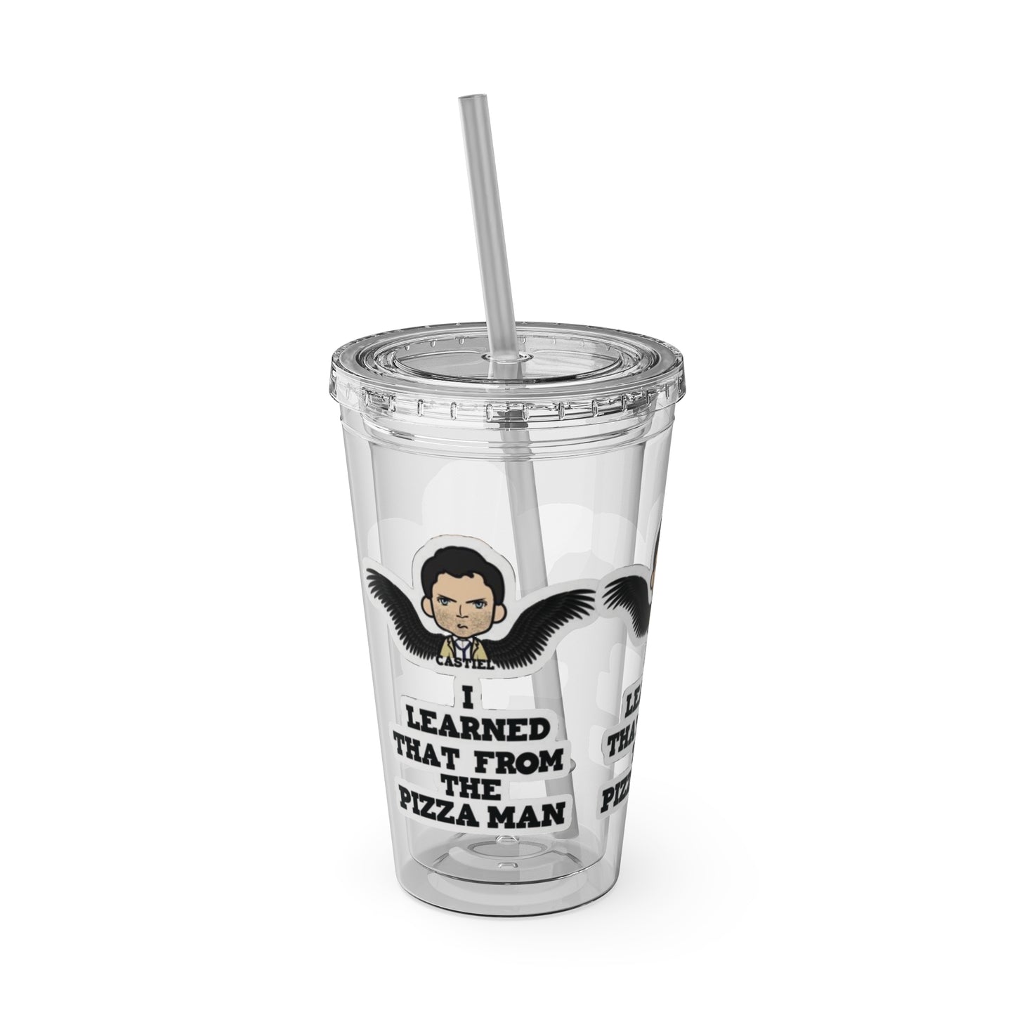 I learned that from the pizza man Tumbler with Straw, 16oz